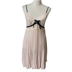 Vintage Morgan Taylor Pink Baby Doll Pleated Nightie Undies 2pc Peignoir